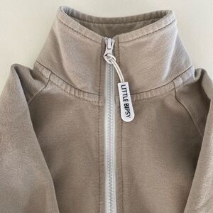 Little Bipsy Zip Pullover in sand, size 2-3T